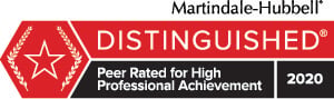 Martindale-Hubbell | Distinguished | Peer Rated For High Professional Achievement | 2020