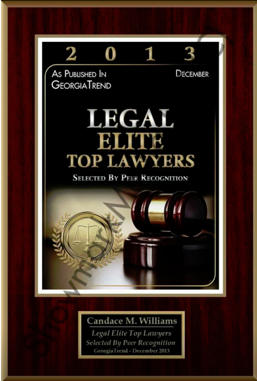 As Published In Georgia Trend, December 2013 | Legal Elite Top Lawyers | Selected By Peer Recognition | Candace M. Williams